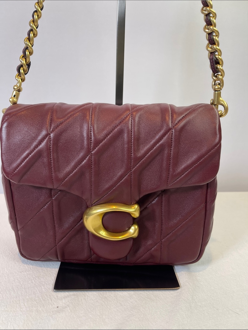 Coach G2481-CW629 Times Square Tabby 17 Quilted Nappa Leather Crossbody Burgundy